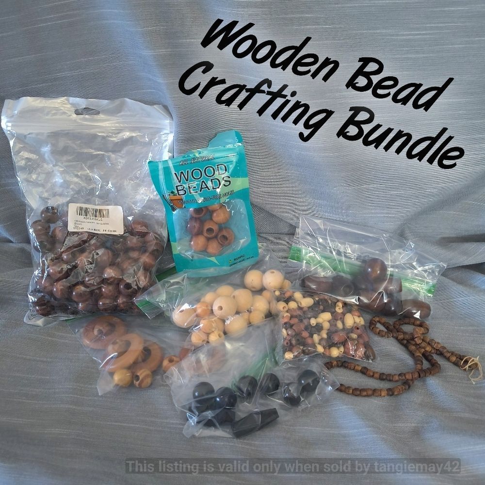 Wooden Beads Crafting Macrame Jewelry Making Mixed Lot - Picture 1 of 7